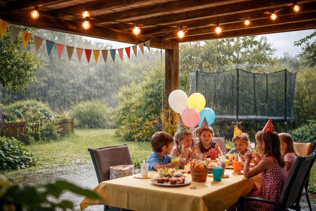 Kindergeburtstag bei Regen/schlechtem Wetter im unterdachten Bereich